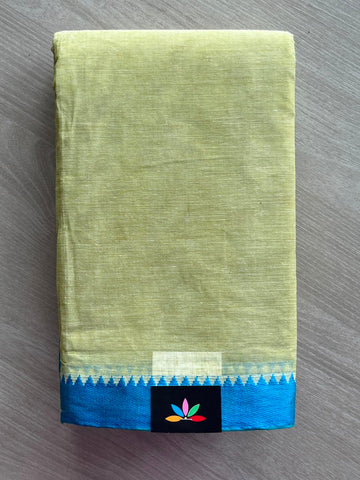 Contrast Border Plain Cotton Starched Saree (Without Blouse) - 34087-34088