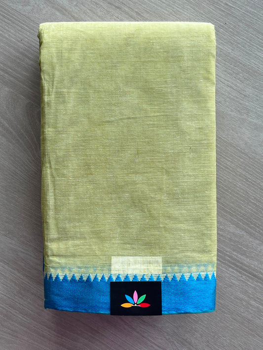 Contrast Border Plain Cotton Starched Saree (Without Blouse) - 34087-34088