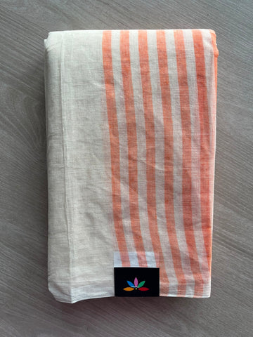 Simple Stripped Cotton Saree (Without Blouse) -34124-34125