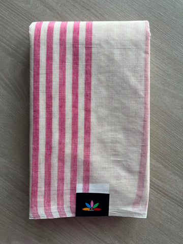 Simple Stripped Cotton Saree (Without Blouse) -34128-34129