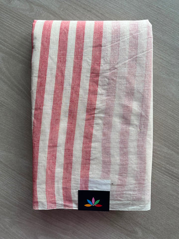 Simple Stripped Cotton Saree (Without Blouse) -34132-34133