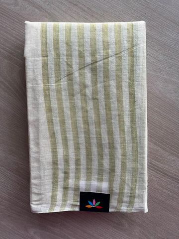 Simple Stripped Cotton Saree (Without Blouse) - 34136