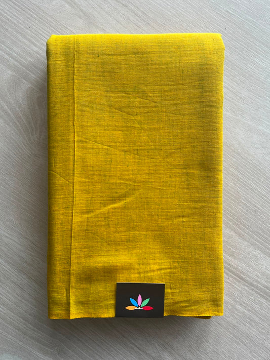 Mustard Yellow Bengal Soft Cotton Saree (Without Blouse) - 36331