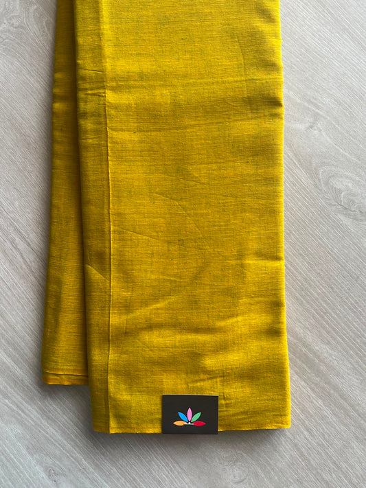 Mustard Yellow Bengal Soft Cotton Saree (Without Blouse) - 36331