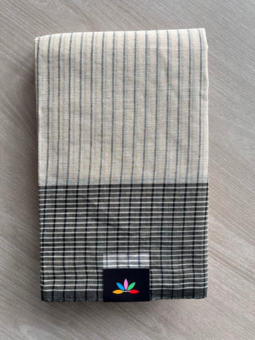 Simple Striped Cotton Saree (Without Blouse) - 34212-34216