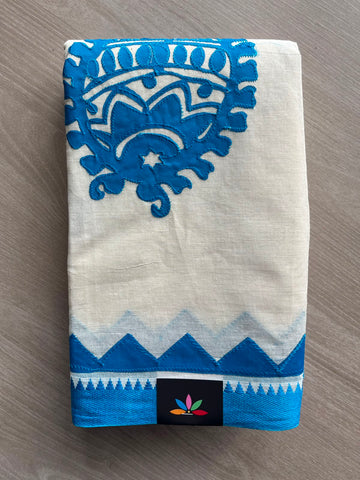 Appliqué work Bengal Cotton Saree (Without Blouse) - 34257