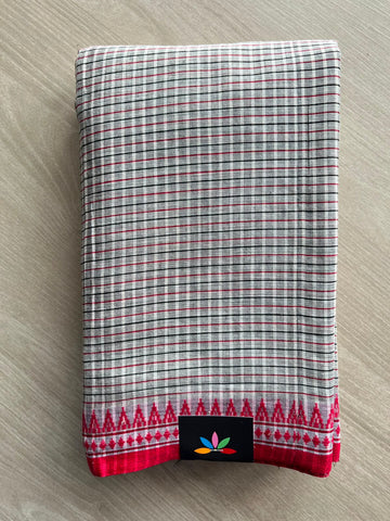 Checked Bengal Soft Cotton Saree (Without Blouse) - 34260