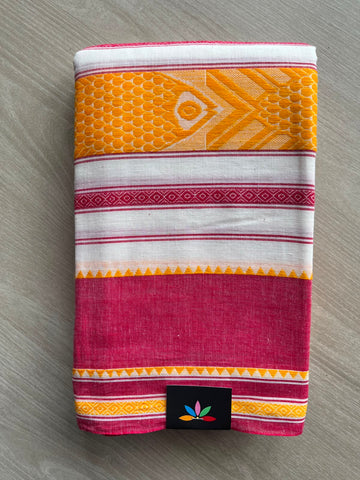 Fish Weave Bengal Cotton Saree (Without Blouse) - 34262