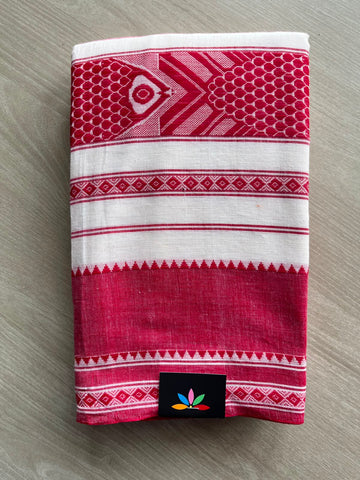 Fish Weave Bengal Cotton Saree (Without Blouse) - 34264
