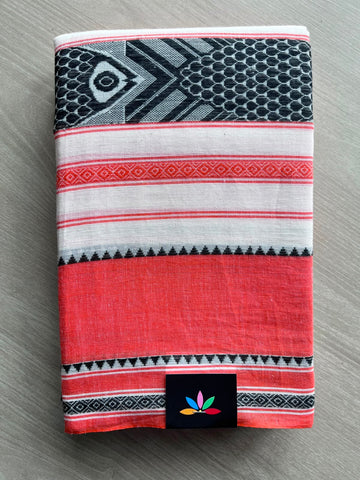 Fish Weave Bengal Cotton Saree (Without Blouse) - 34265-34266