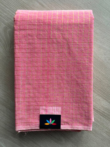 Simple Zari Checks Cotton Starched Saree (Without blouse) -34306-34308