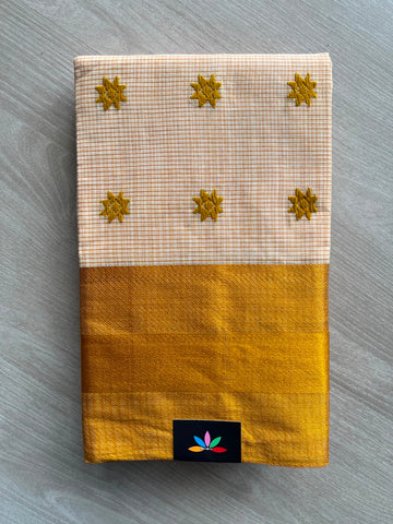 Handloom Heavy Starched Bengal Cotton Tant Saree (Without Blouse) - 35003