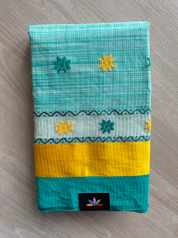 Handloom Heavy Starched Bengal Cotton Tant Saree (Without Blouse) - 35004