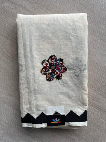 Appliqué work Bengal Cotton Saree (Without blouse) - 35012