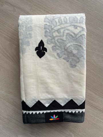 Appliqué work Bengal Cotton Saree (Without blouse) - 35014