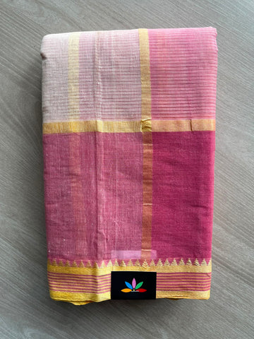 Simple Bengal Cotton Saree (Without blouse) - 35022-35024