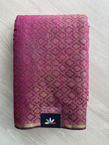 Jacquard Woven Cotton Saree (Without Blouse) - 36290
