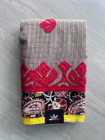 Appliqué work Bengal Cotton Saree (Without blouse) - 36293