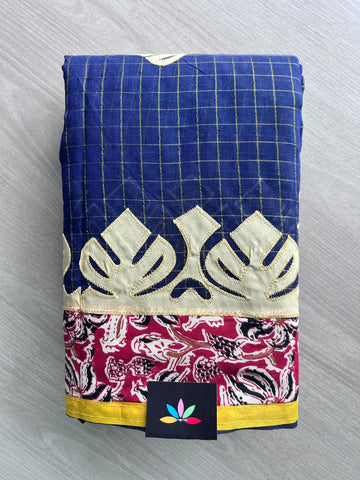 Appliqué work Bengal Cotton Saree (Without blouse) - 36294