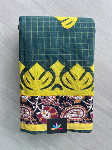 Appliqué work Bengal Cotton Saree (Without blouse) - 36295