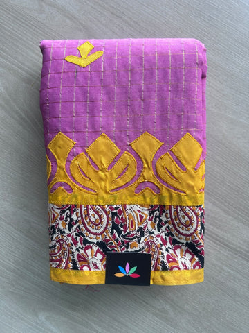 Appliqué work Bengal Cotton Saree (Without blouse) - 36296