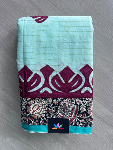 Appliqué work Bengal Cotton Saree (Without blouse) - 36297