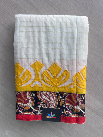 Appliqué work Bengal Cotton Saree (Without blouse) - 36298