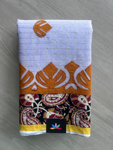 Appliqué work Bengal Cotton Saree (Without blouse) - 36300