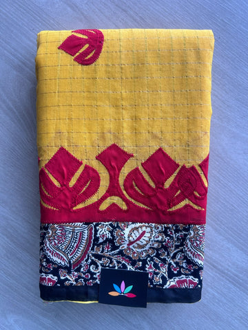 Appliqué work Bengal Cotton Saree (Without blouse) - 36303