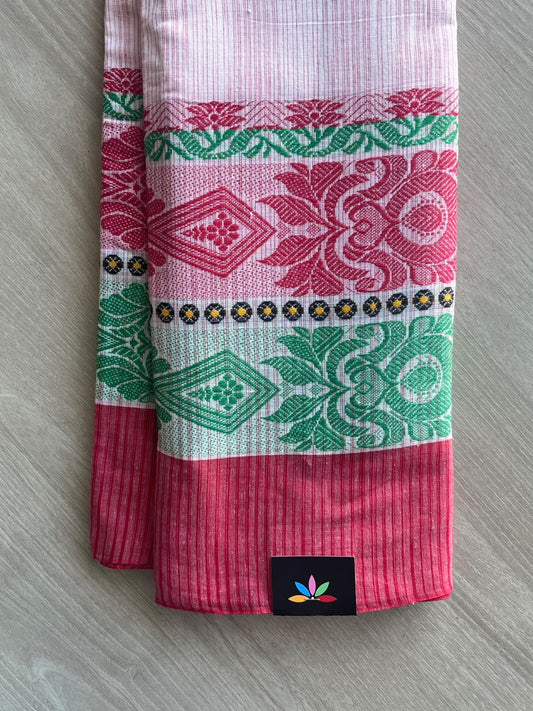 Multi-color Bengal Soft Cotton Saree (Without Blouse) - 36304