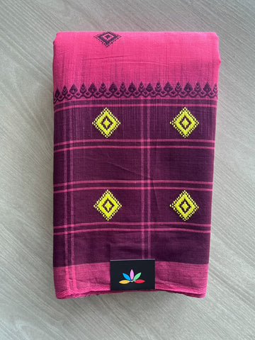 Bengal Soft Cotton Saree (Without Blouse) - 36316