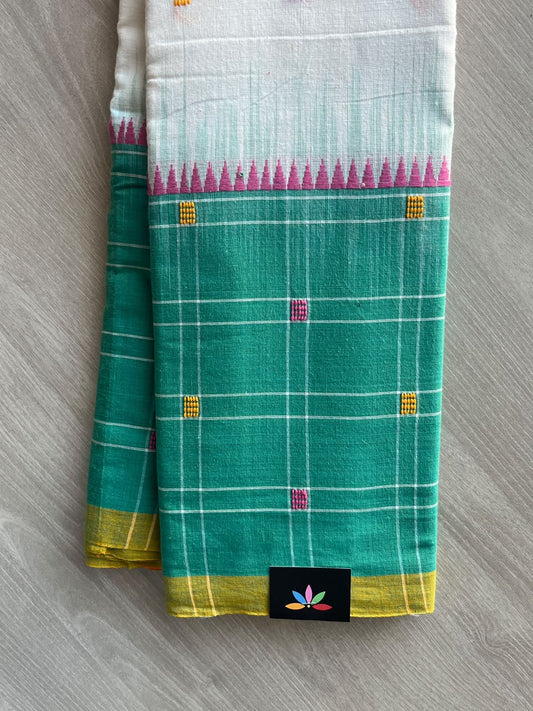 Multi-color Bengal Soft Cotton Saree (Without Blouse) - 36318