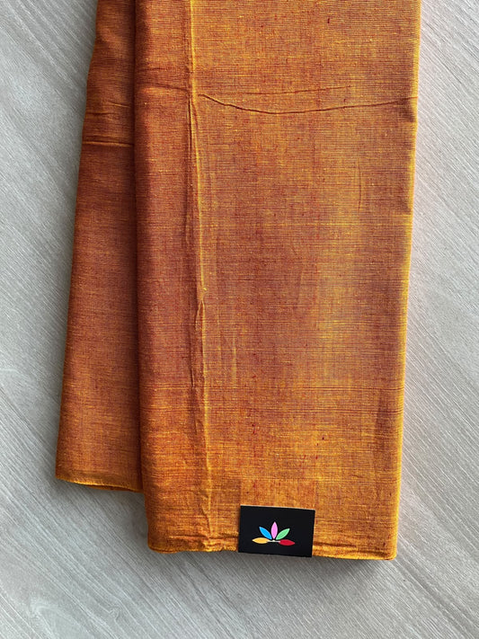 Rustic Orange Bengal Soft Cotton Saree (Without Blouse) - 36332