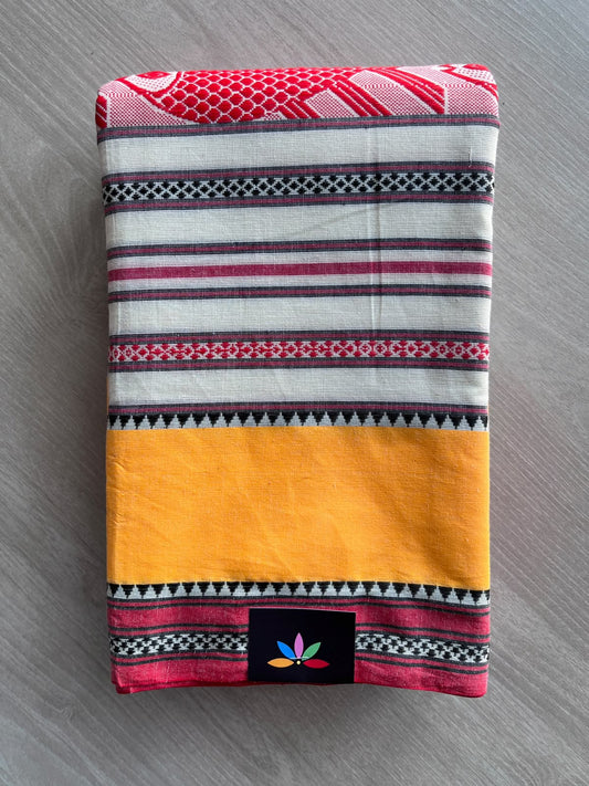 Fish Weave Bengal Soft Cotton Saree (Without Blouse) - 36366