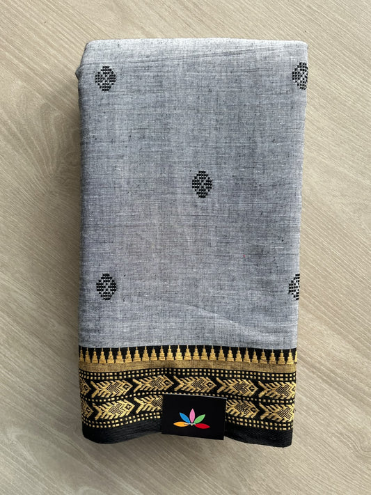 Light Gray Bengal Soft Cotton Saree (Without Blouse) - 36400