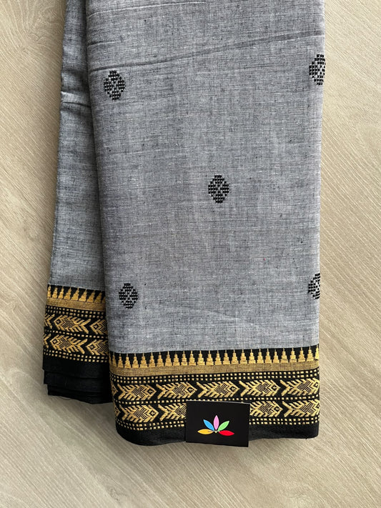 Light Gray Bengal Soft Cotton Saree (Without Blouse) - 36400