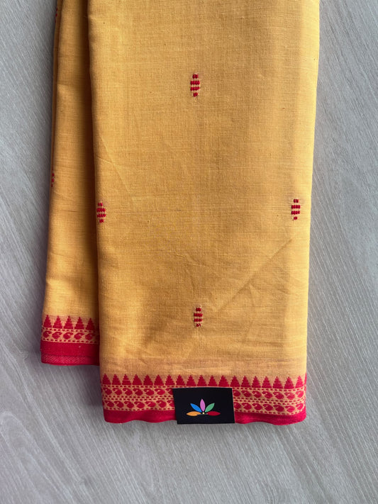 Mustard Yellow Bengal Soft Cotton Saree (Without Blouse) - 36405