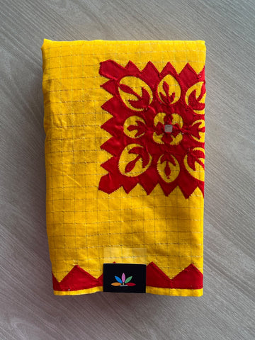 Appliqué work Bengal Cotton Saree (Without blouse) - 36438