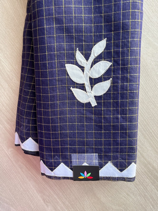 Appliqué work Bengal Cotton Saree (Without blouse) - 36439