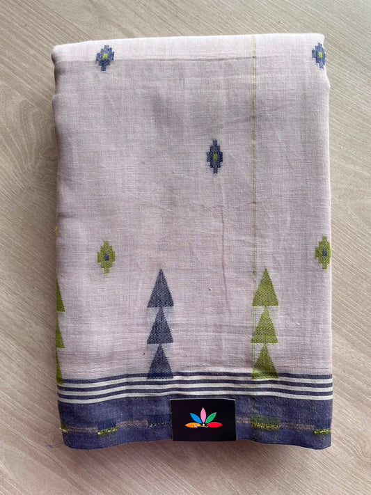 Grayish Beige Simple Bengal Soft Cotton Saree - 33056