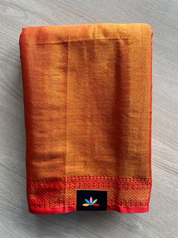 Contrast Border Tissue Cotton Saree - 35843