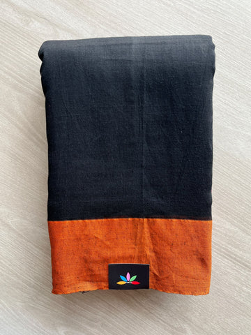 Contrast Border Soft Blended Cotton Saree - 36579-36580