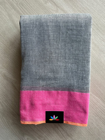 Contrast Border Soft Blended Cotton Saree - 36583-36584