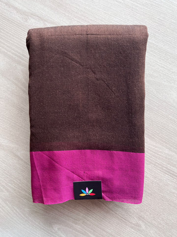 Contrast Border Soft Blended Cotton Saree - 36587-36588
