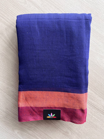 Contrast Border Soft Blended Cotton Saree - 36595-36596