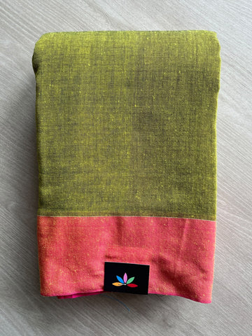 Contrast Border Soft Blended Cotton Saree - 36597-36598