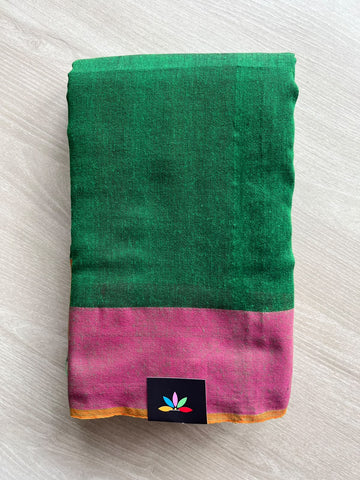 Contrast Border Soft Blended Cotton Saree - 36603-36604