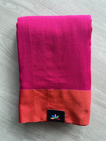 Contrast Border Soft Blended Cotton Saree - 36611-36612