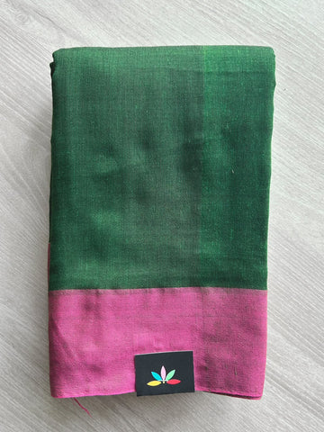 Contrast Border Soft Blended Cotton Saree - 36617-36618