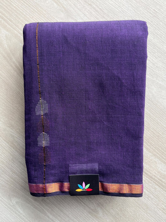 Small Border Simple Soft Cotton Saree - 36627